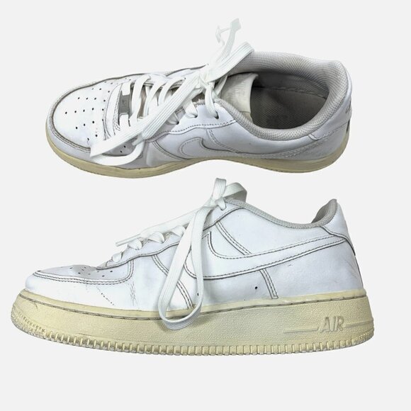 Nike Airforce 1 Lace Up Low Top Platform Sneakers White Leather Women's size 8.5 - Picture 2 of 9